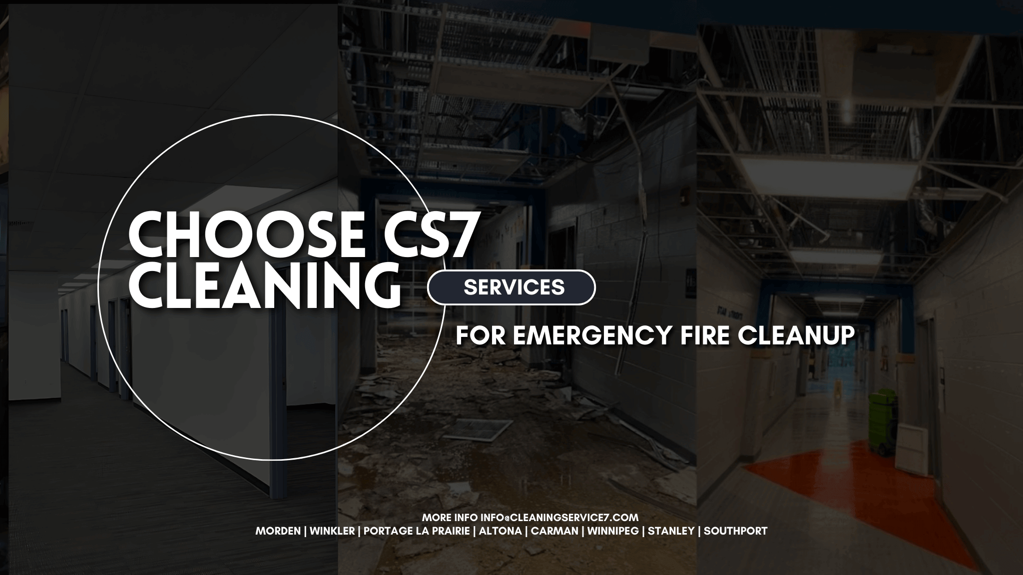 CS7 Cleaning Services team providing professional emergency fire cleanup in Manitoba