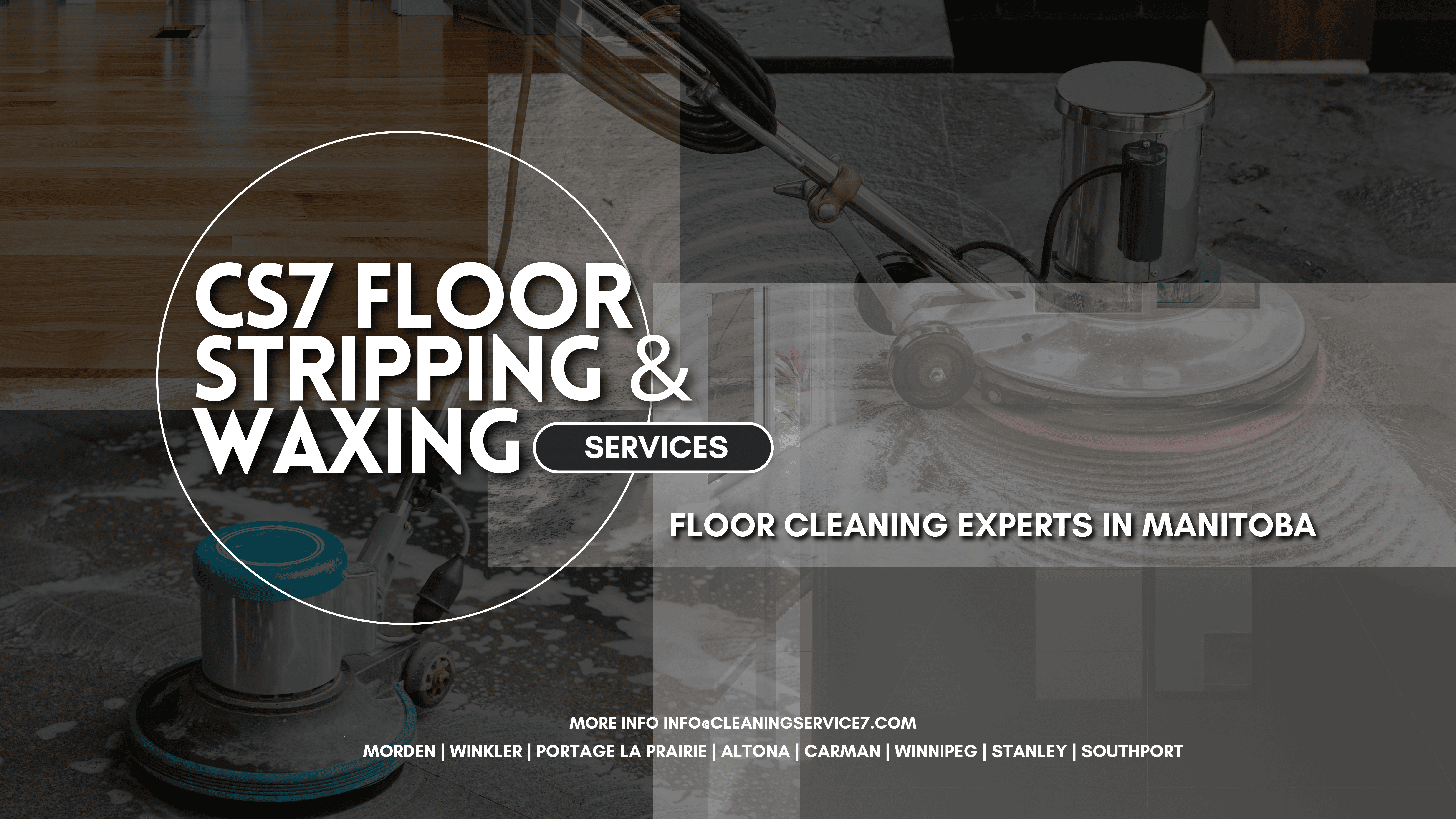 Professional janitorial staff conducting floor stripping and waxing for enhanced durability and gloss finish in a commercial space.