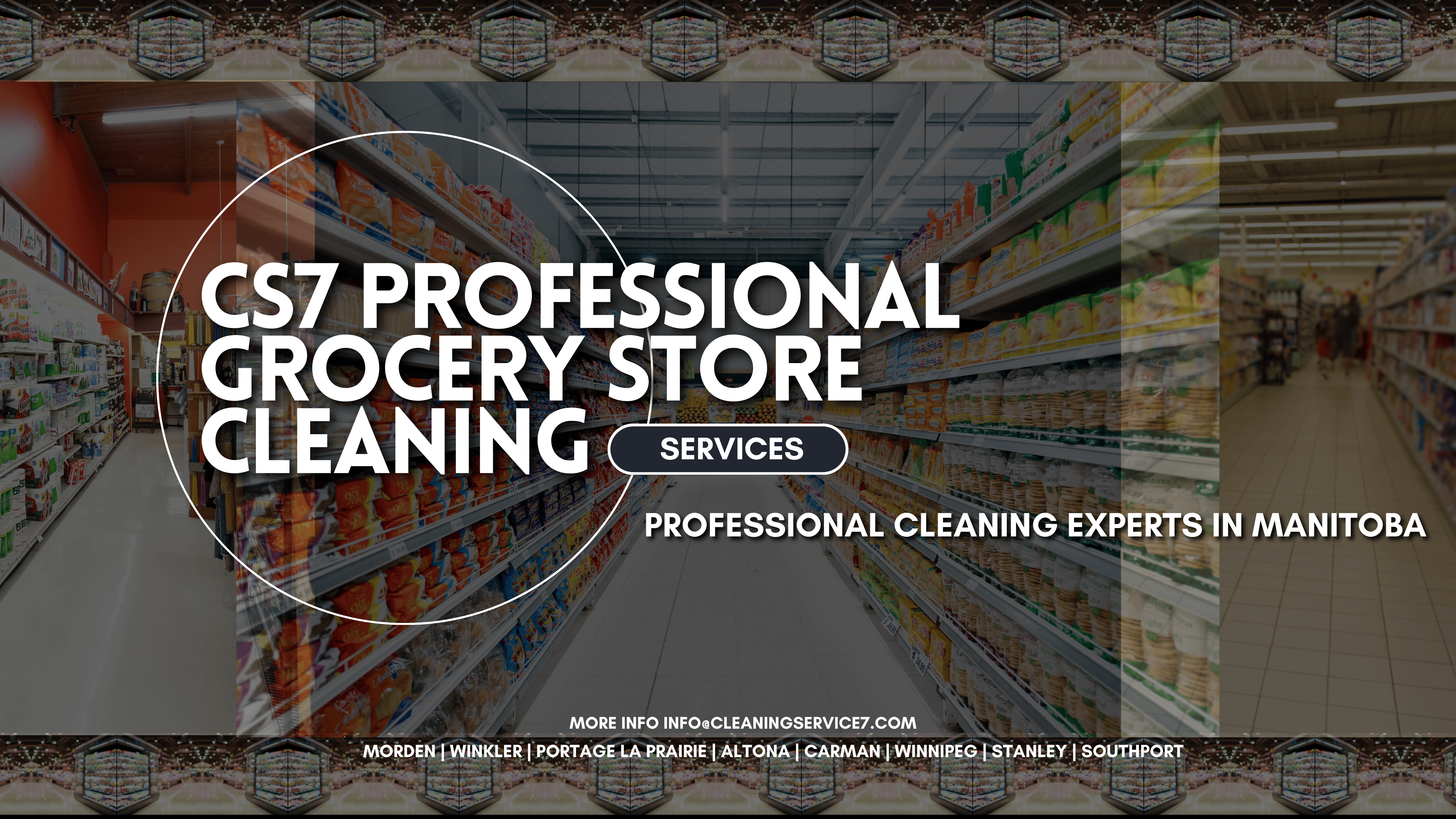 Professional cleaning experts conducting deep cleaning services in a grocery store.