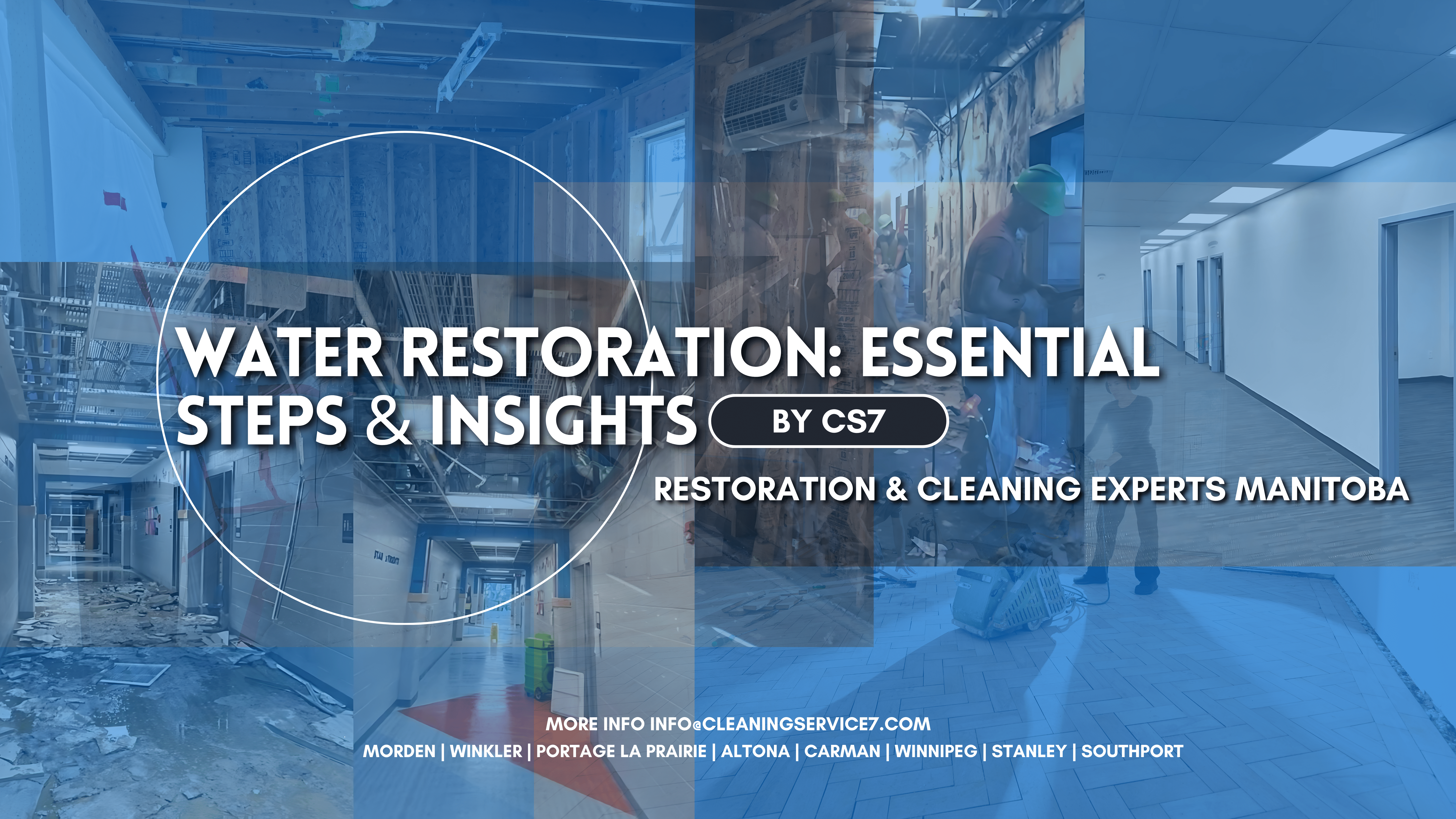 Professional water restoration services in Manitoba - Cleaning experts at work