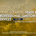Spring Cleaning Made Easy: Professional Janitorial Services in Manitoba 2 CS7 professional janitors performing spring cleaning in a bright, spacious office in Manitoba.