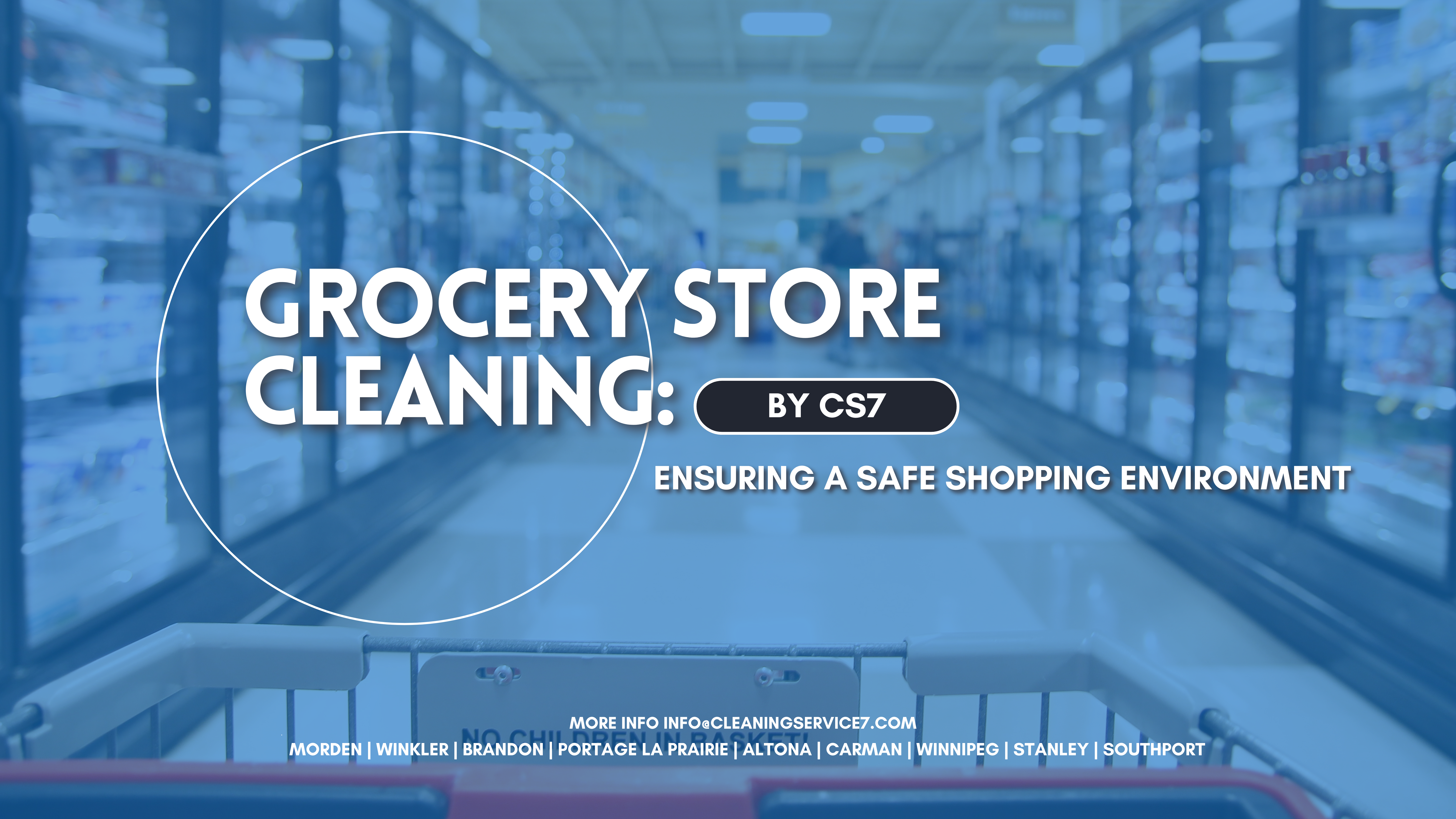 Grocery Store Cleaning: Ensuring a Safe Shopping Environment 1 Professional janitorial services cleaning the floor of a grocery store aisle in Manitoba, ensuring a safe and clean shopping environment.