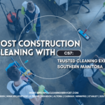 #1 Post Construction Cleaning with CS7: Trusted Cleaning Experts in Southern Manitoba 5 Post construction cleaning message for CS7, with trusted experts in Southern Manitoba, shown over a blue overlay with white typography.