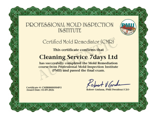 Home 57 mold certificate 4
