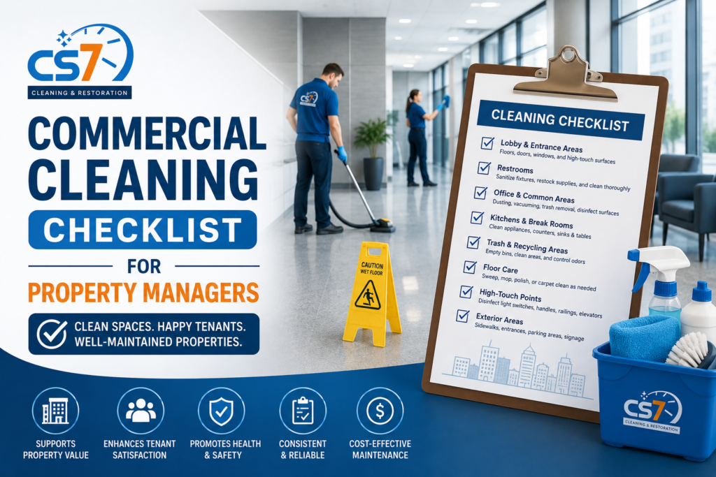 Commercial Cleaning Checklist for Property Managers 1 commercial cleaning checklist